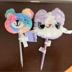 Novelty Bear & Kitty Pens -  both included